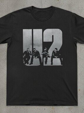 U2 Vintage Band Graphic T-Shirt Classic Rock Music Tee Retro Irish Rock Concert